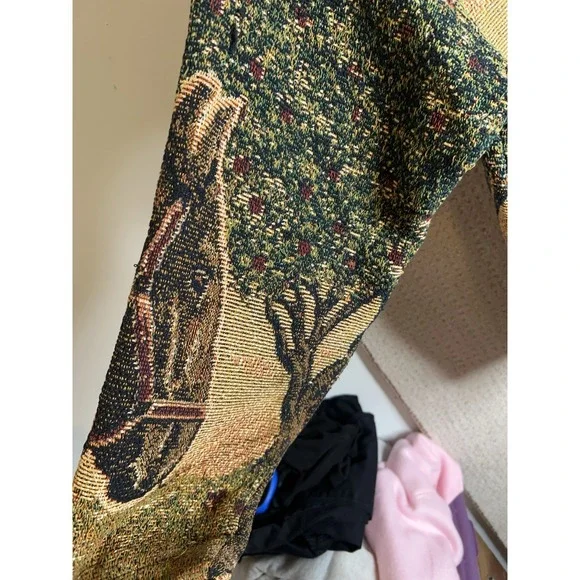 Sugar Street Weavers Vintage Cardigan Sweater XL Horse Tapestry EUC - Picture 8 of 16
